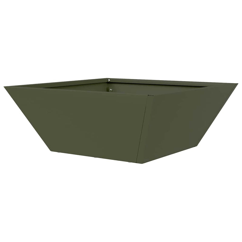 vidaXL Kerti Tál Ültető 5 pcs Oliva zöld 40 x 40 x 15 cm Acél