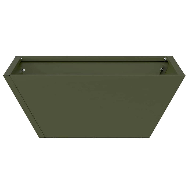 vidaXL Kerti Tál Ültető 5 pcs Oliva zöld 40 x 40 x 15 cm Acél