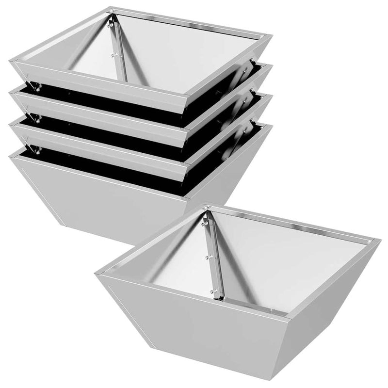 vidaXL Kerti Tál Ültető 5 pcs Ezüst 40 x 40 x 15 cm Horganyzott acél