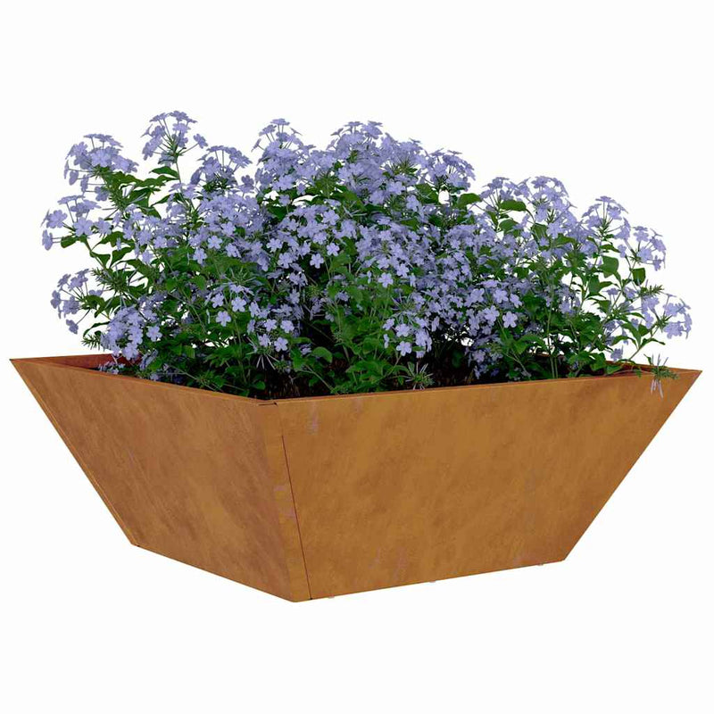 vidaXL Kerti Tál Ültető Rozsdás 40 x 40 x 15 cm időjárásálló acél