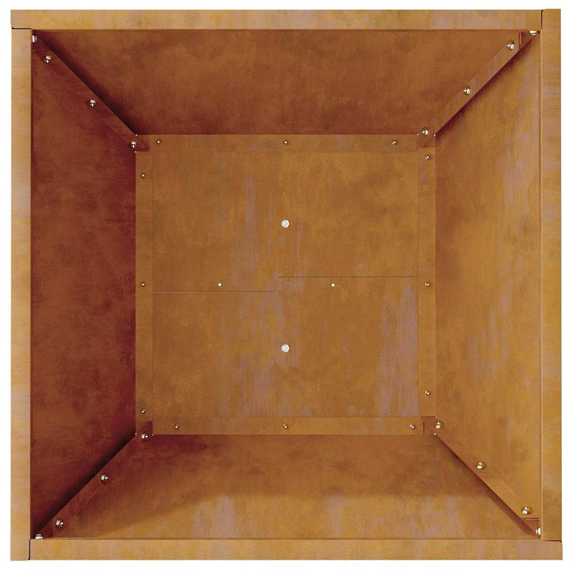 vidaXL Kerti Tál Ültető Rozsdás 40 x 40 x 15 cm időjárásálló acél