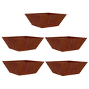 vidaXL Kerti cserép 5 pcs Rozsdás 40 x 40 x 15 cm Időjárásálló acél