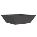 vidaXL Kerti cserép Fekete 50 x 50 x 15 cm Hidegen hengerelt acél