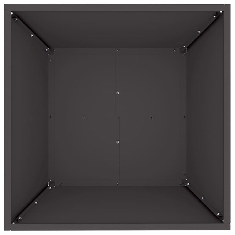vidaXL Kerti Tál Ültető Fekete 50 x 50 x 15 cm Acél