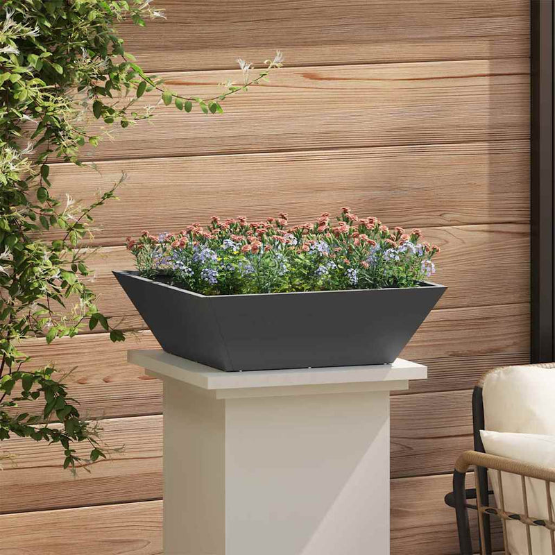 vidaXL Kerti Tál Ültető 5 pcs Fekete 50 x 50 x 15 cm Acél