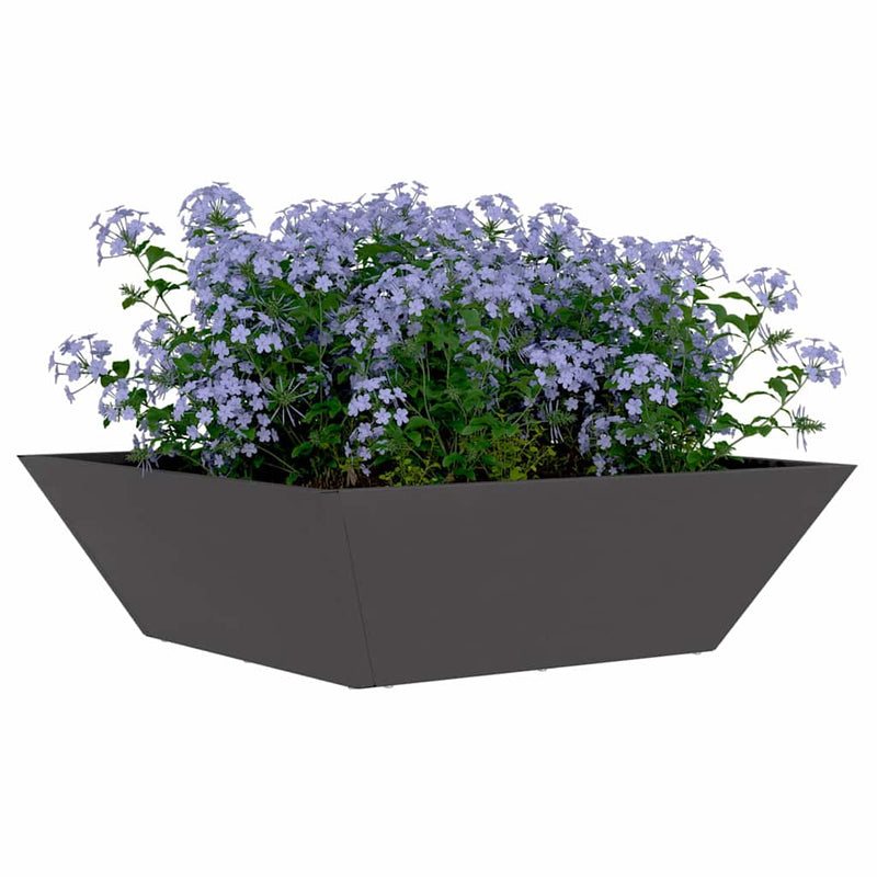 vidaXL Kerti Tál Ültető 5 pcs Fekete 50 x 50 x 15 cm Acél
