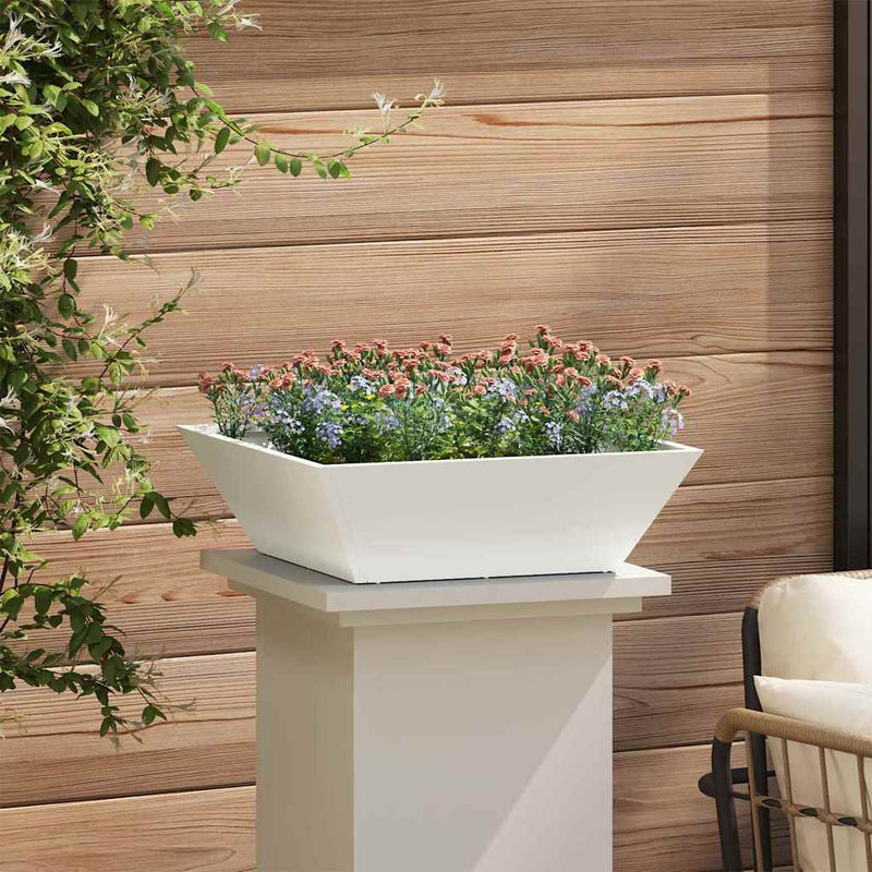 vidaXL Kerti Tál Ültető 5 pcs Fehér 50 x 50 x 15 cm Acél