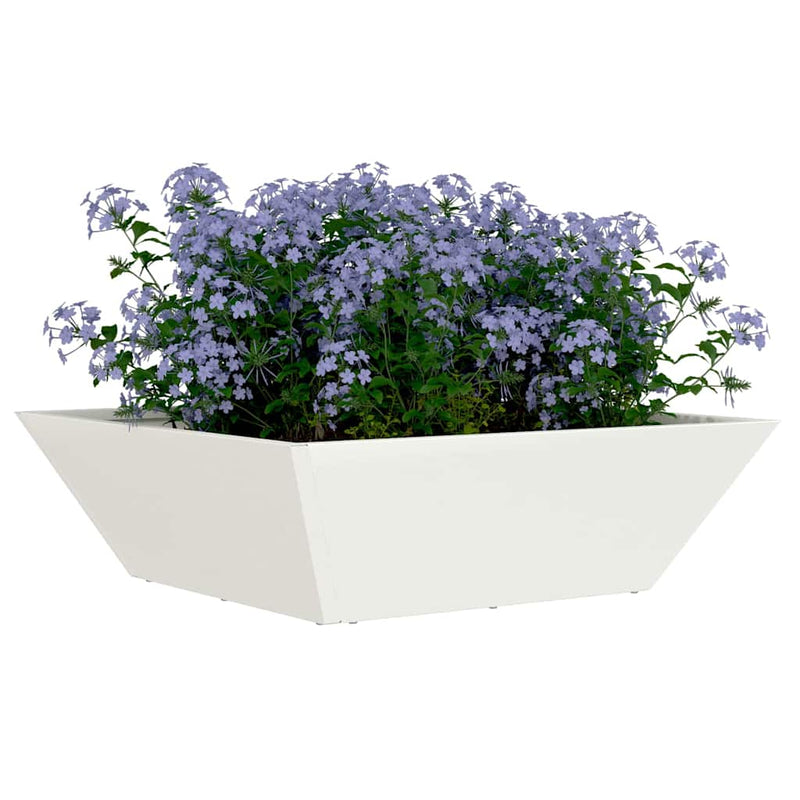 vidaXL Kerti Tál Ültető 5 pcs Fehér 50 x 50 x 15 cm Acél