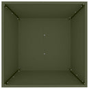 vidaXL Kerti cserép Olajzöld 50 x 50 x 15 cm Hidegen hengerelt acél