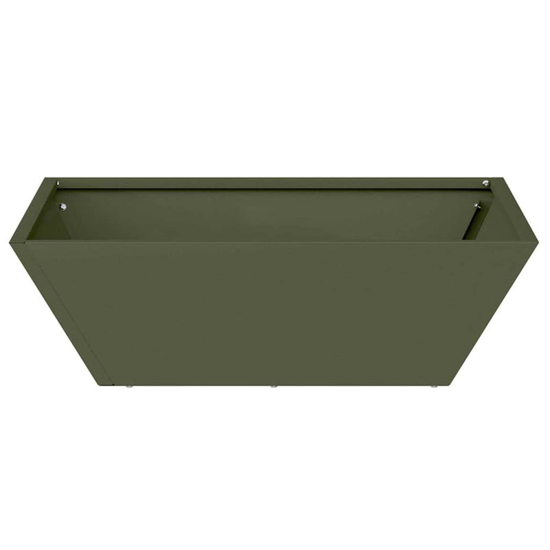 vidaXL Kerti Tál Ültető 5 pcs Oliva zöld 50 x 50 x 15 cm Acél