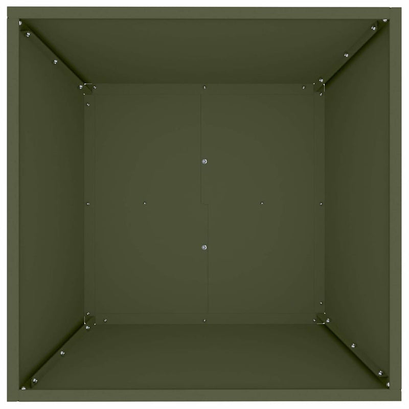 vidaXL Kerti Tál Ültető 5 pcs Oliva zöld 50 x 50 x 15 cm Acél