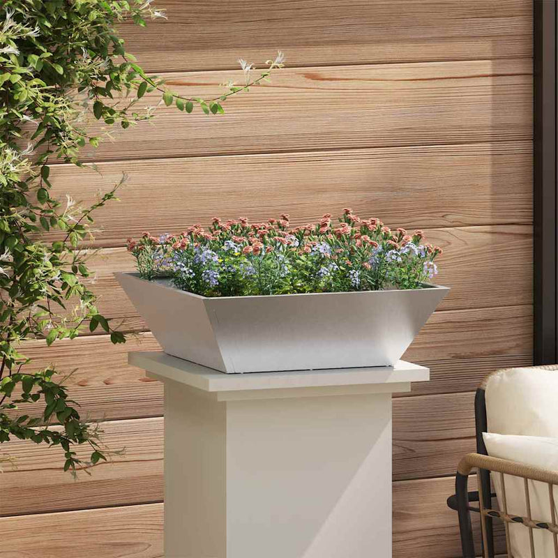 vidaXL Kerti Tál Ültető 5 pcs Ezüst 50 x 50 x 15 cm Rozsdamentes acél