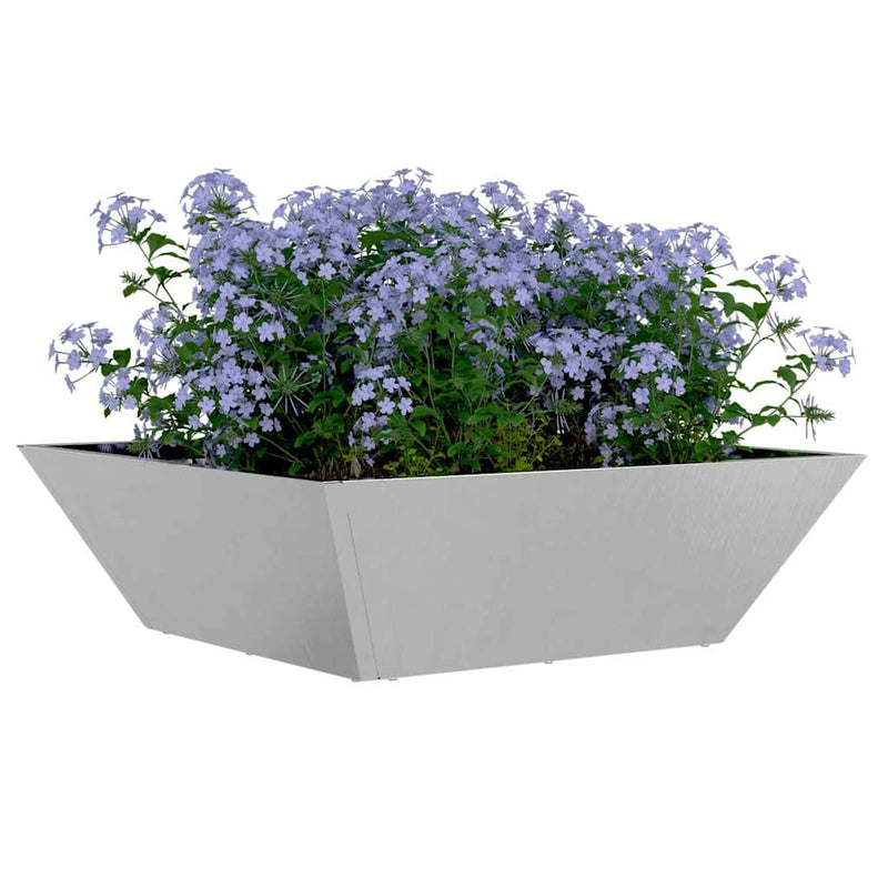 vidaXL Kerti Tál Ültető 5 pcs Ezüst 50 x 50 x 15 cm Rozsdamentes acél