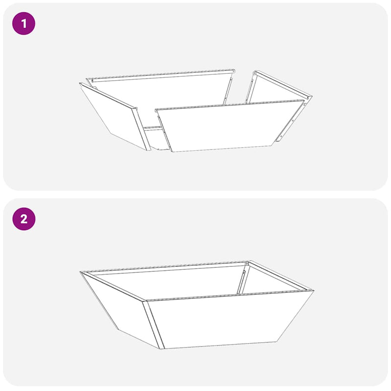 vidaXL Kerti Tál Ültető 5 pcs Ezüst 50 x 50 x 15 cm Horganyzott acél