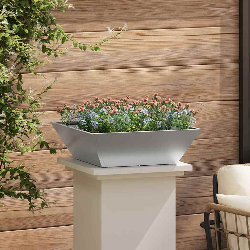 vidaXL Kerti Tál Ültető 5 pcs Ezüst 50 x 50 x 15 cm Horganyzott acél