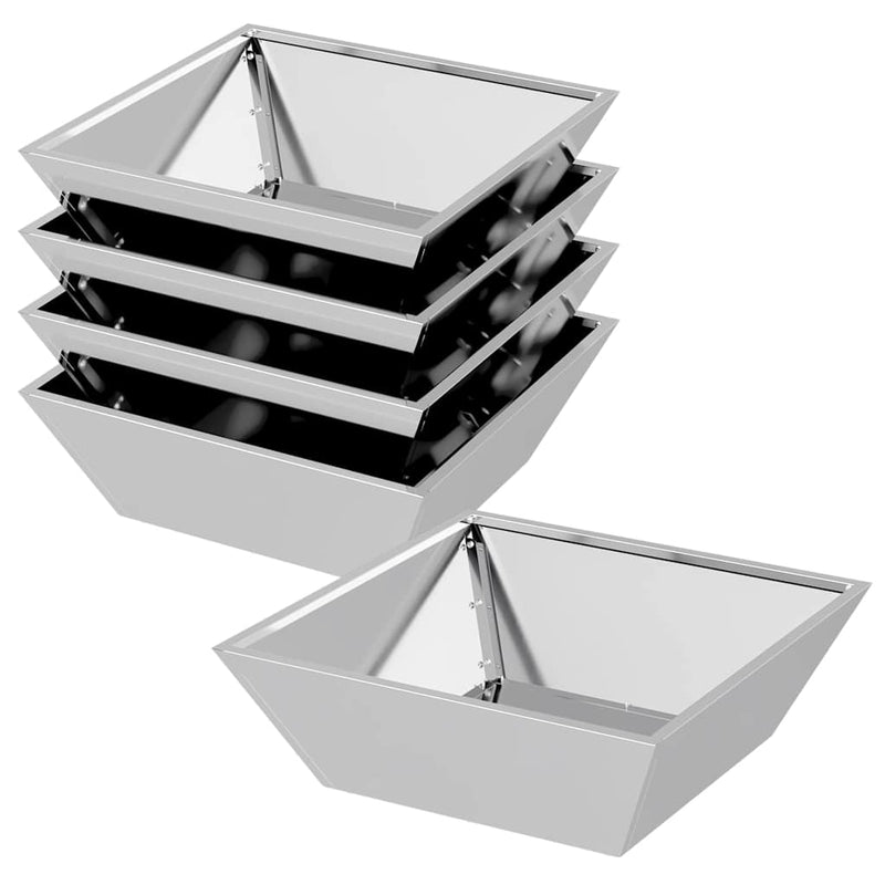 vidaXL Kerti Tál Ültető 5 pcs Ezüst 50 x 50 x 15 cm Horganyzott acél