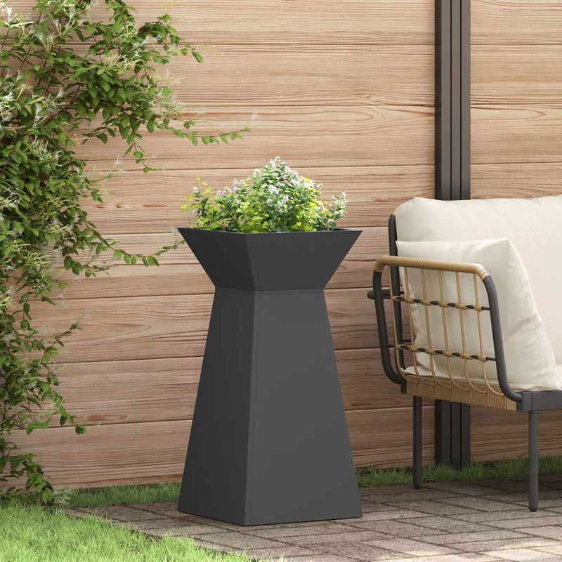vidaXL Pillér Ültető 2 pcs Fekete 35 x 35 x 73 cm Acél