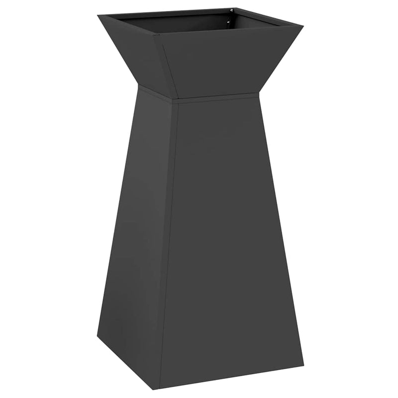 vidaXL Pillér Ültető 2 pcs Fekete 35 x 35 x 73 cm Acél