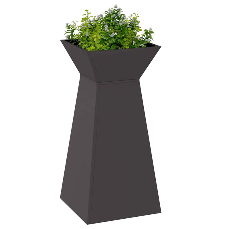 vidaXL Pillér Ültető 2 pcs Fekete 35 x 35 x 73 cm Acél