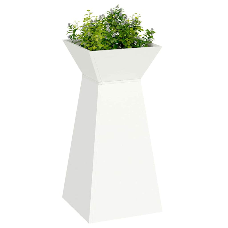 vidaXL Pillér Ültető 2 pcs Fehér 35 x 35 x 73 cm Acél