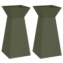 vidaXL Pillér Ültető 2 pcs Olívazöld 35 x 35 x 73 cm