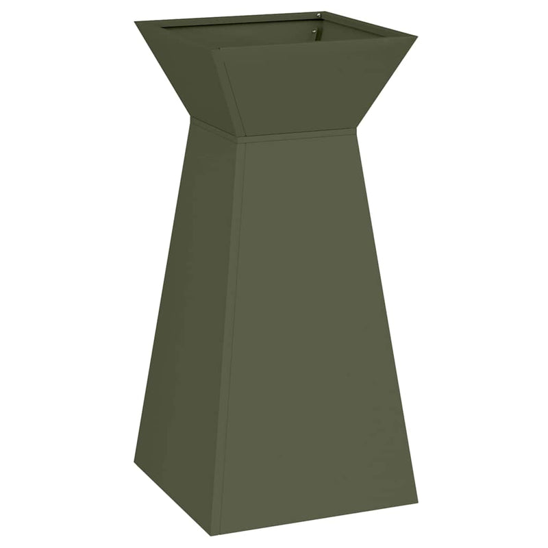 vidaXL Pillér Ültető 2 pcs Olívazöld 35 x 35 x 73 cm Acél