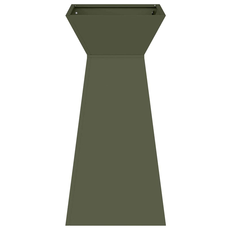 vidaXL Pillér Ültető 2 pcs Olívazöld 35 x 35 x 73 cm Acél