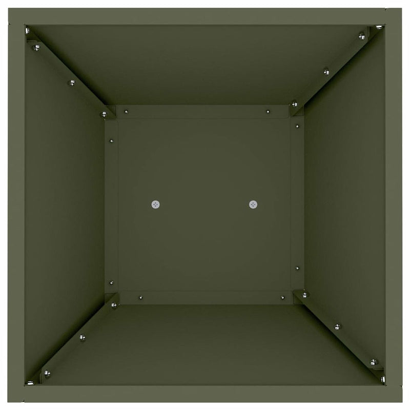 vidaXL Pillér Ültető 2 pcs Olívazöld 35 x 35 x 73 cm Acél