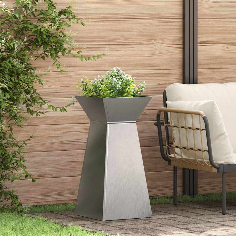 vidaXL Pillér Ültető 2 pcs Ezüst 35 x 35 x 73 cm Acél