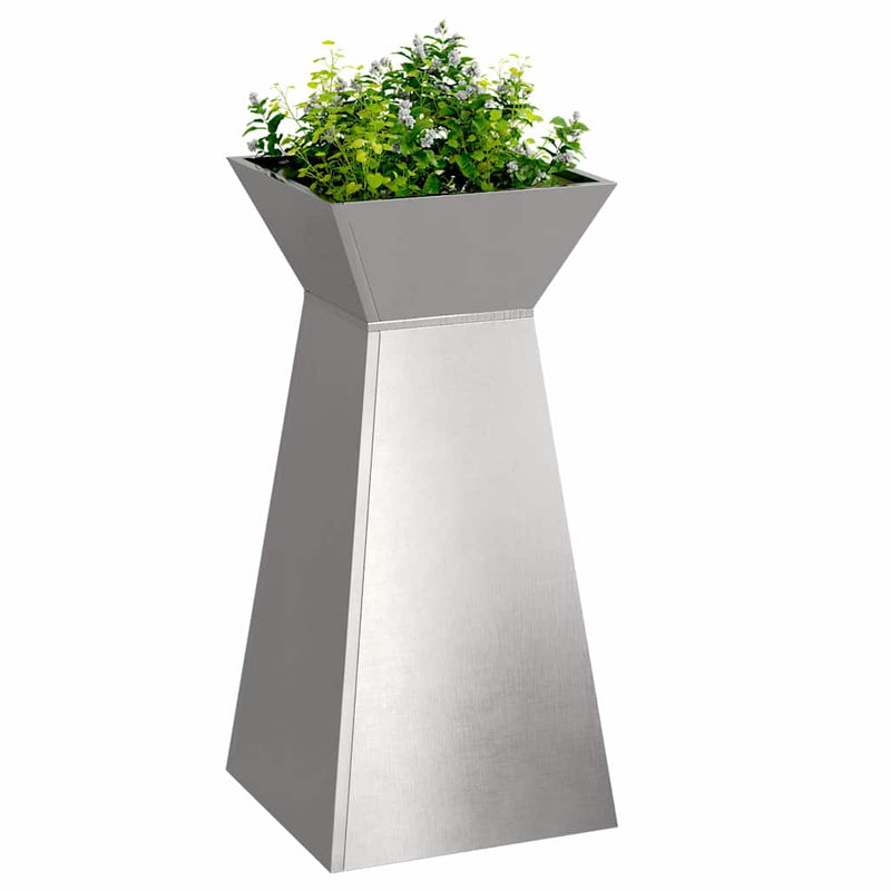 vidaXL Pillér Ültető 2 pcs Ezüst 35 x 35 x 73 cm Acél
