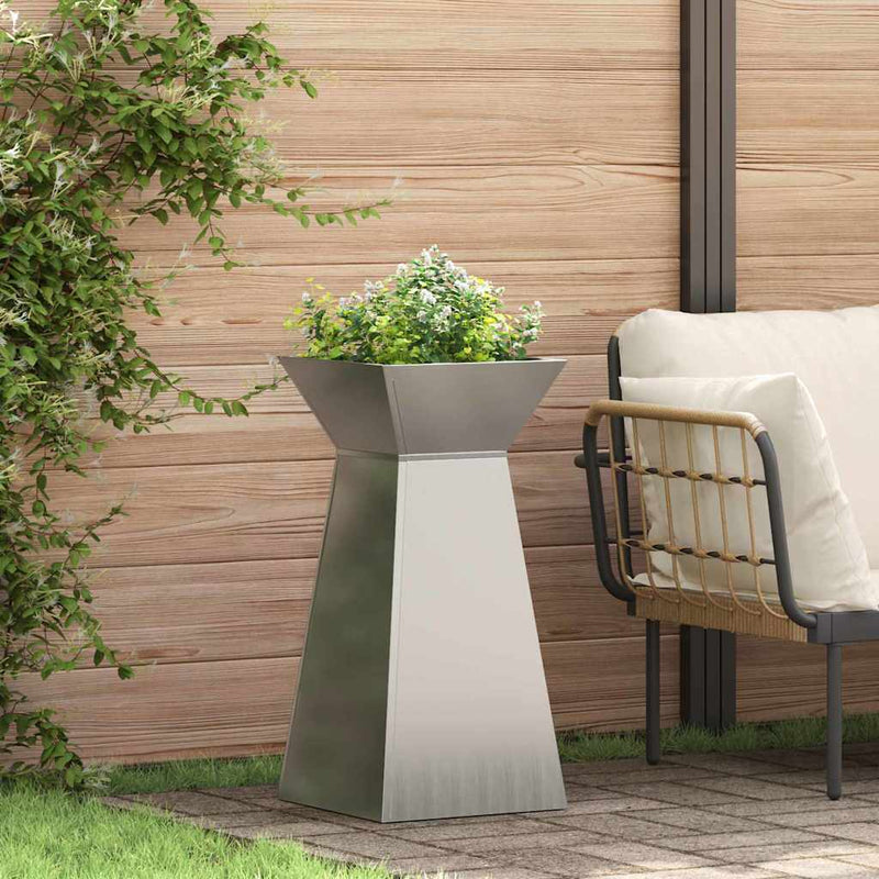 vidaXL Pillér Ültető 2 pcs Ezüst 35 x 35 x 73 cm Acél