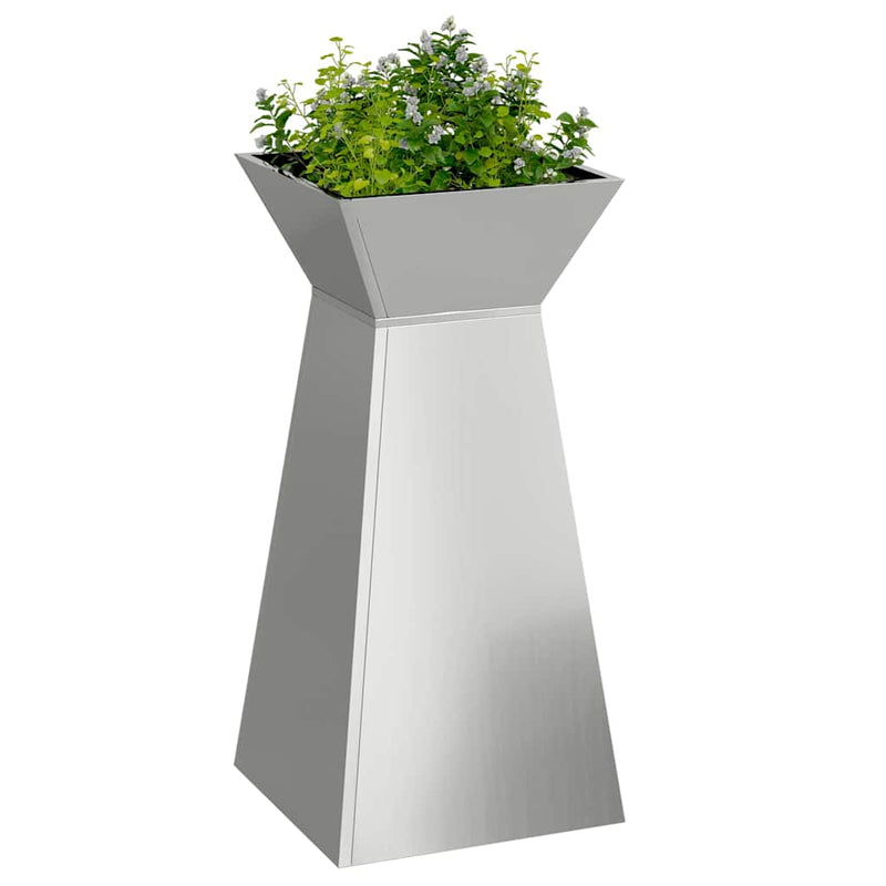vidaXL Pillér Ültető 2 pcs Ezüst 35 x 35 x 73 cm Acél