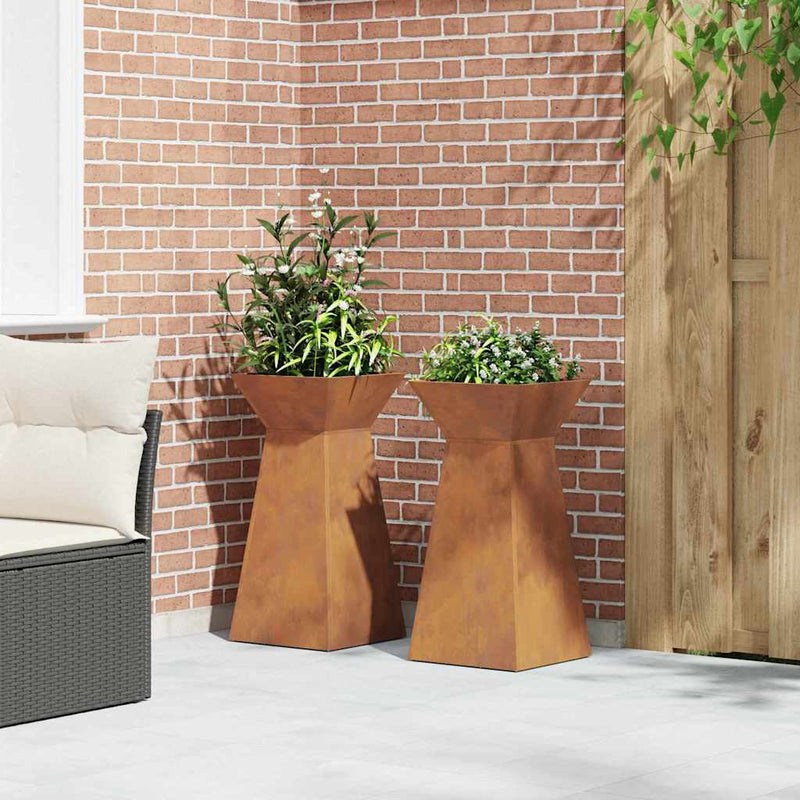vidaXL Pillér Ültető 2 pcs Ezüst 35 x 35 x 73 cm Acél