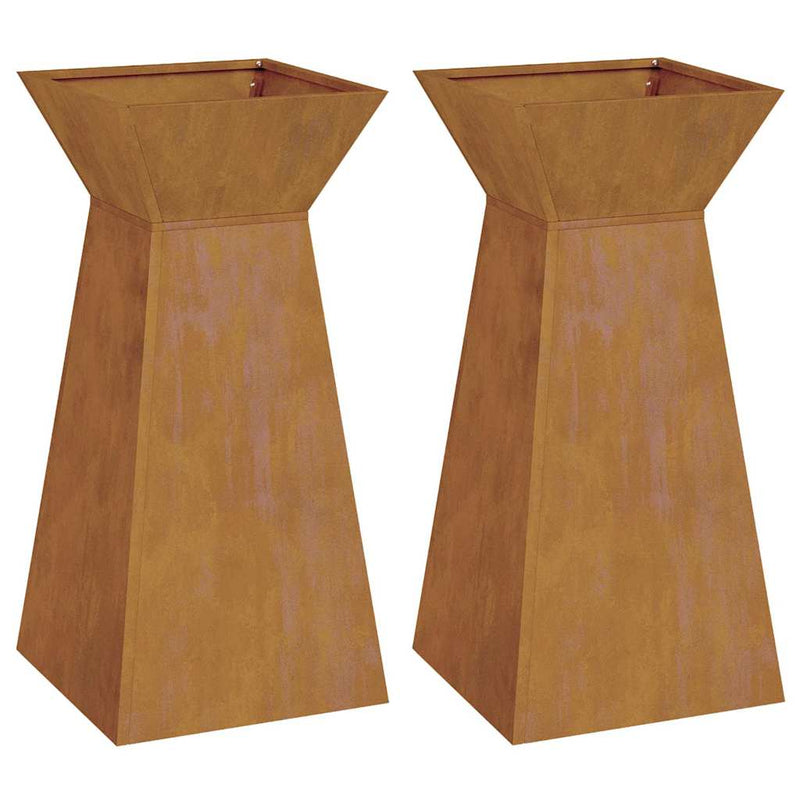 vidaXL Pillér Ültető 2 pcs Ezüst 35 x 35 x 73 cm Acél