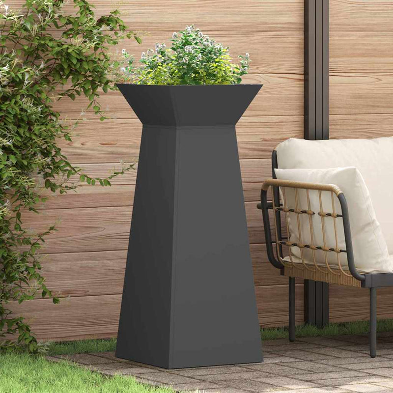 vidaXL Pillér Ültető Fekete 40 x 40 x 100 cm Acél