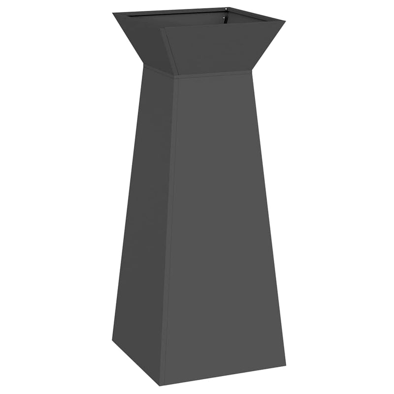 vidaXL Pillér Ültető Fekete 40 x 40 x 100 cm Acél