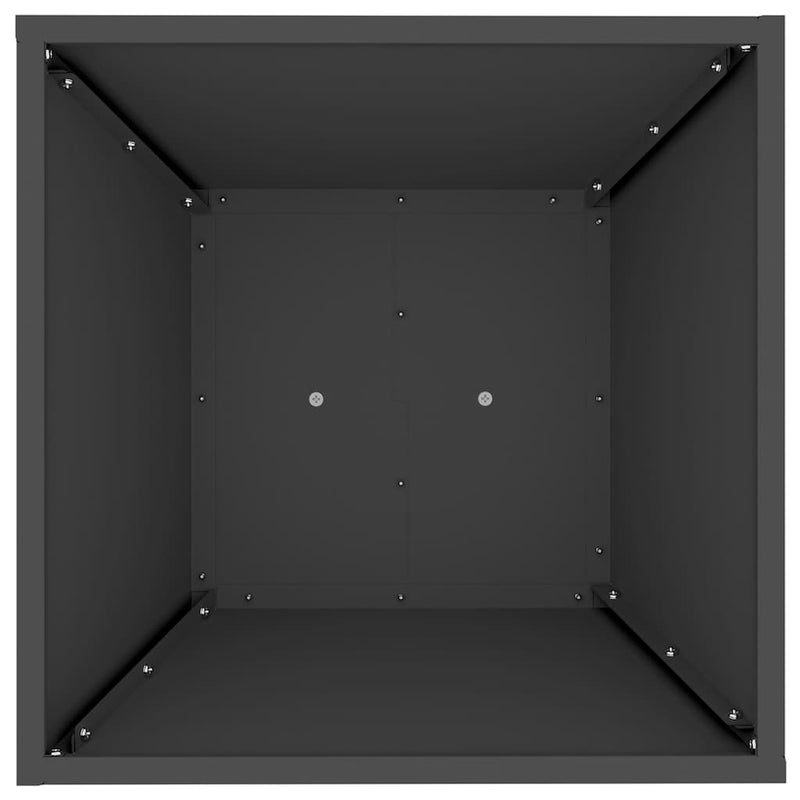 vidaXL Pillér Ültető Fekete 40 x 40 x 100 cm Acél