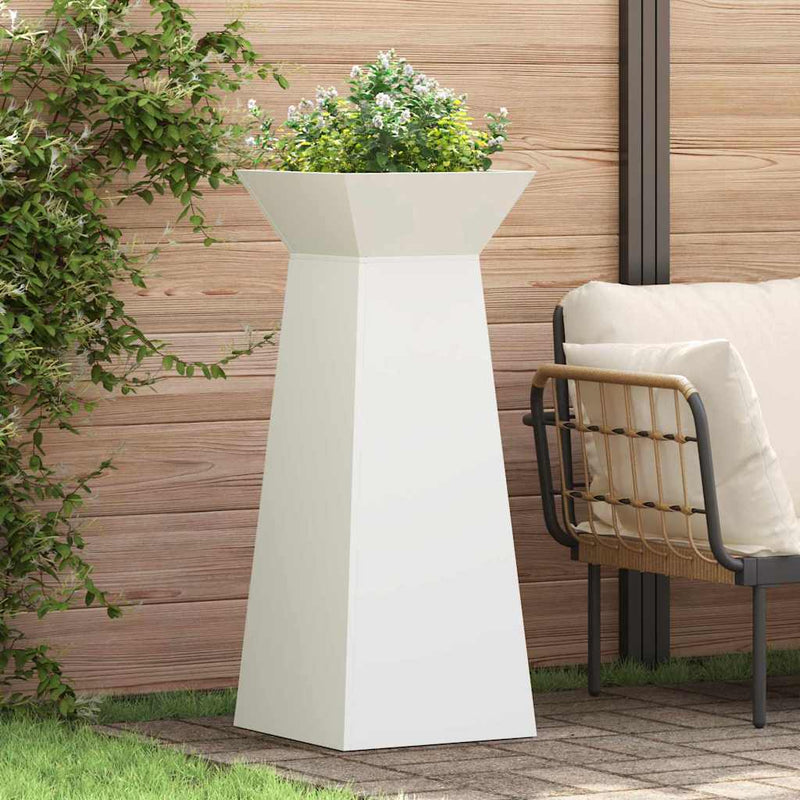 vidaXL Pillér Ültető 2 pcs Fehér 40 x 40 x 100 cm Acél