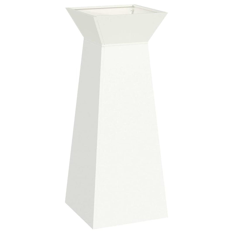 vidaXL Pillér Ültető 2 pcs Fehér 40 x 40 x 100 cm Acél