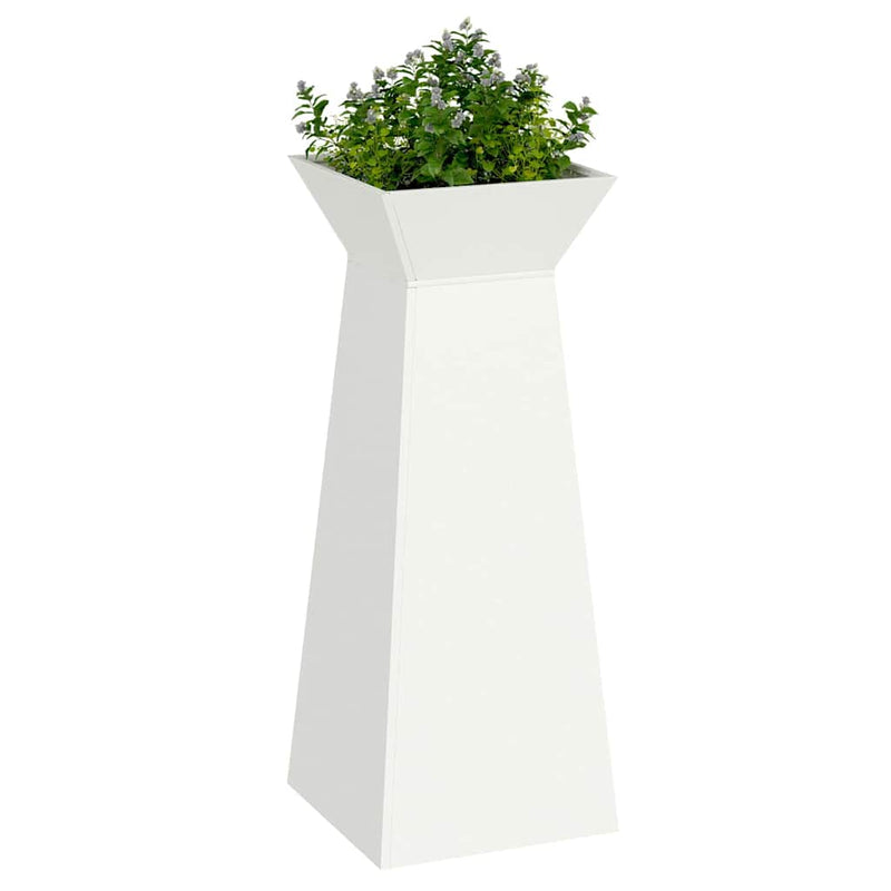 vidaXL Pillér Ültető 2 pcs Fehér 40 x 40 x 100 cm Acél
