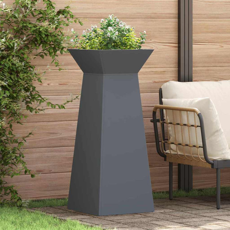 vidaXL Pillér Ültető 2 pcs Antracit 40 x 40 x 100 cm Acél