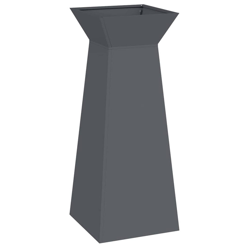 vidaXL Pillér Ültető 2 pcs Antracit 40 x 40 x 100 cm Acél