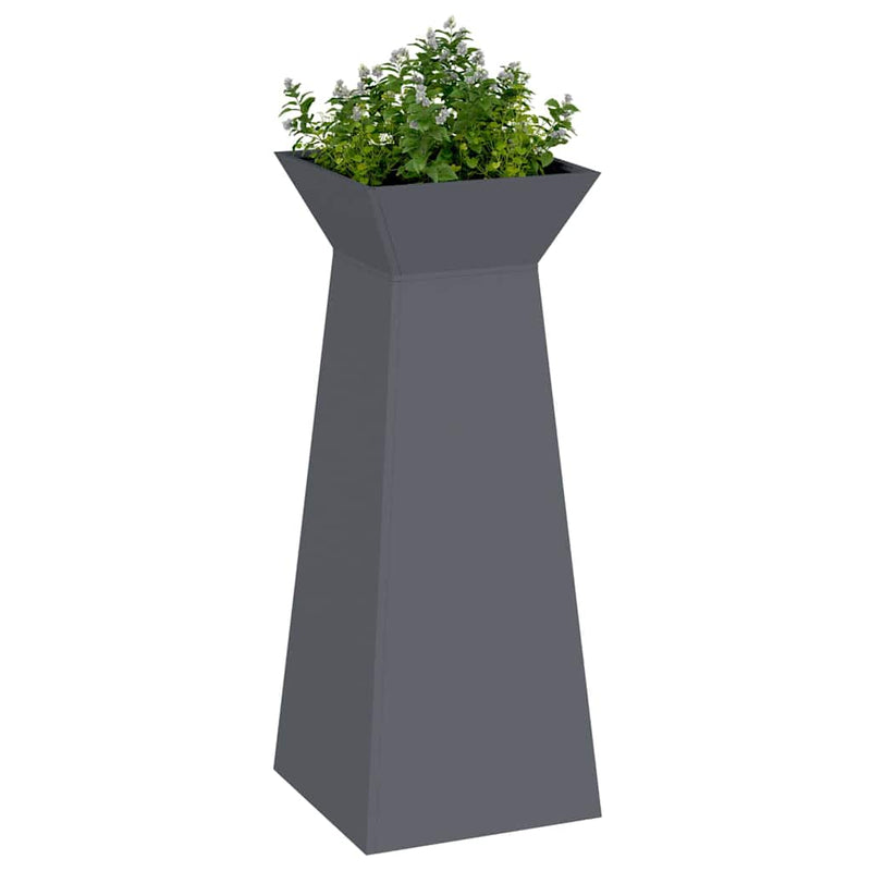 vidaXL Pillér Ültető 2 pcs Antracit 40 x 40 x 100 cm Acél