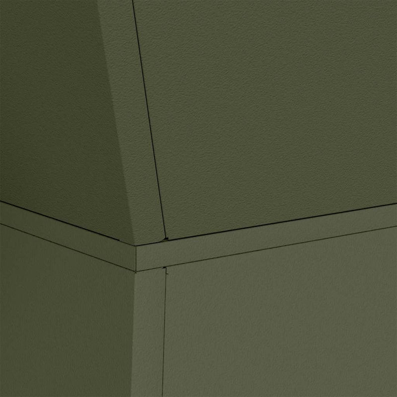 vidaXL Pillér Ültető Olívazöld 40 x 40 x 100 cm Acél