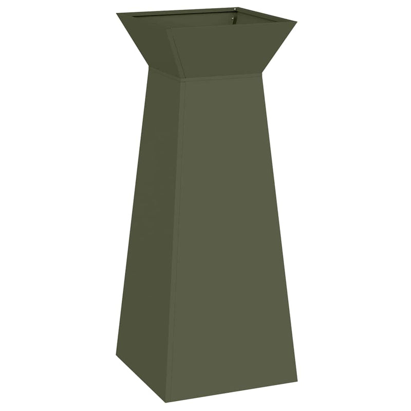 vidaXL Pillér Ültető 2 pcs Olívazöld 40 x 40 x 100 cm Acél