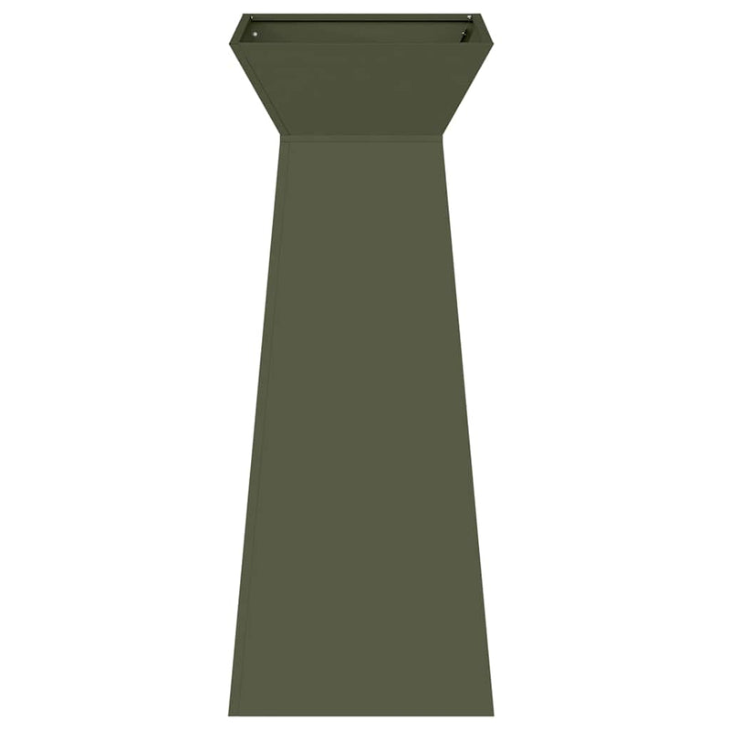 vidaXL Pillér Ültető 2 pcs Olívazöld 40 x 40 x 100 cm Acél