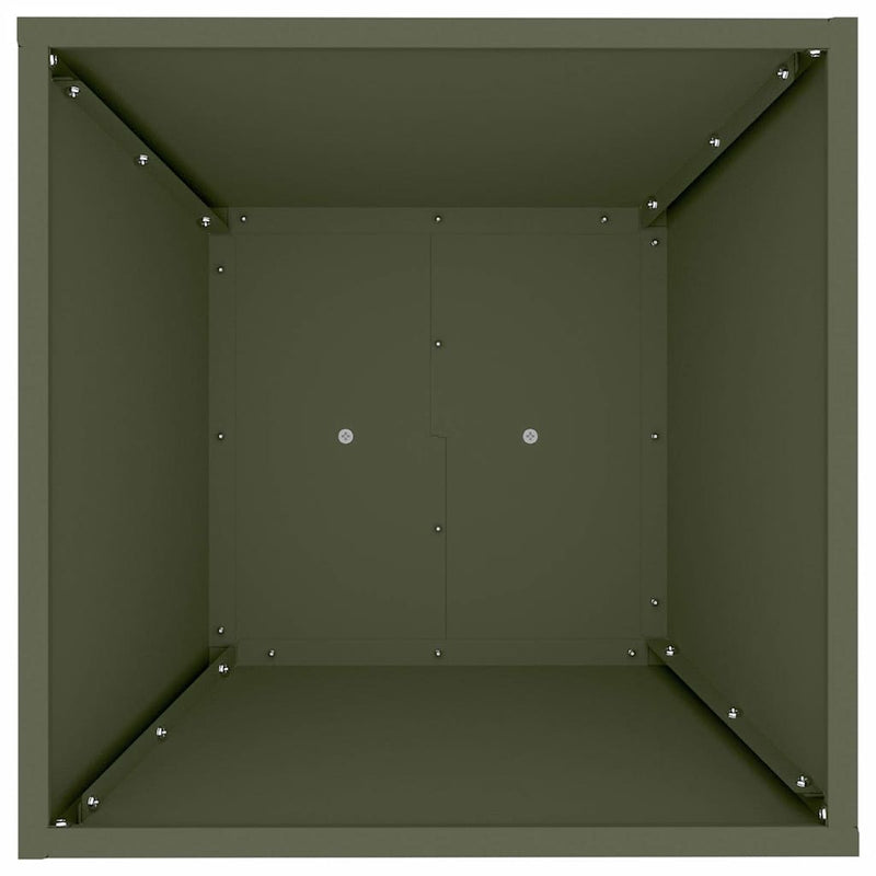 vidaXL Pillér Ültető 2 pcs Olívazöld 40 x 40 x 100 cm Acél