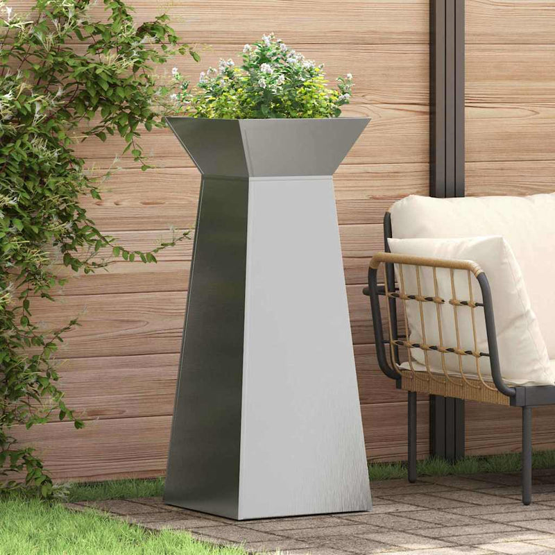 vidaXL Pillér Ültető 2 pcs Ezüst 40 x 40 x 100 cm Acél