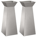 vidaXL Pillér Ültető 2 pcs Ezüst 40 x 40 x 100 cm