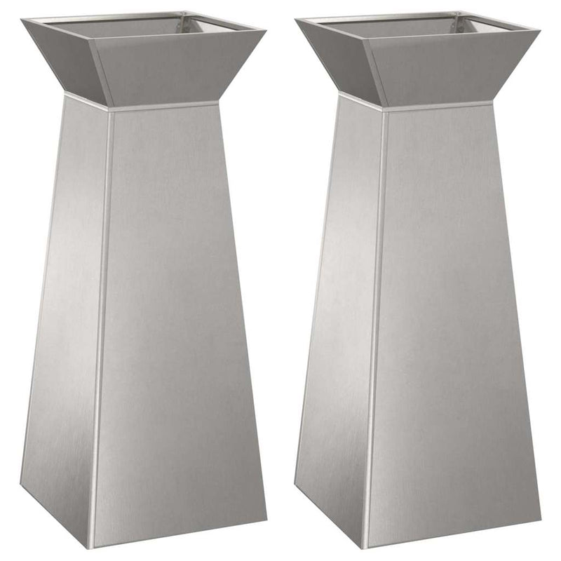 vidaXL Pillér Ültető 2 pcs Ezüst 40 x 40 x 100 cm Acél